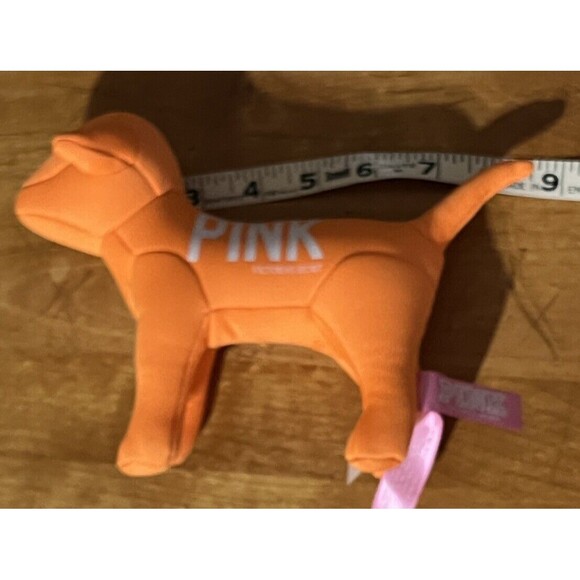 Victoria's‎ Secret Pink Mini Plush Dog Logo Stuffed Collectible 1986 Orange 2012 - Picture 6 of 12
